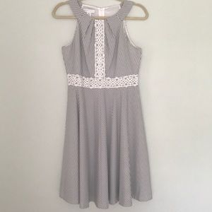 London Times Seersucker Lace Sleeveless Dress 8